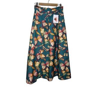 NWT RARE Laboratorio Capri GALEGA Butterfly Maxi Skirt Sz. L (10)
